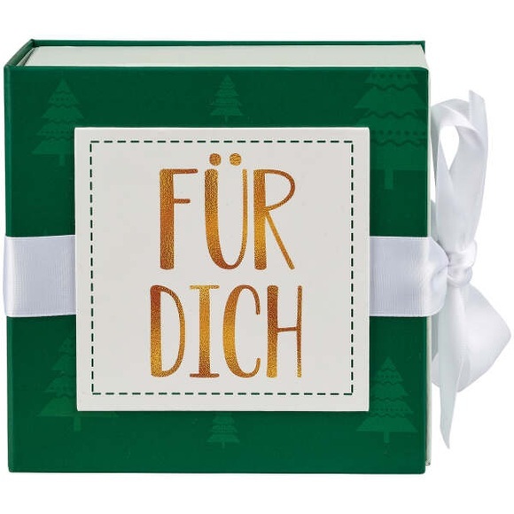 Geschenkschachtel Für Dich mit Band 13 x 13cm