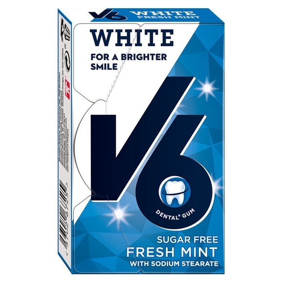 V6 White Kaugummi Freshmint (Box)
