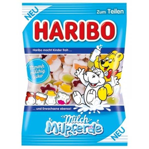 Haribo Milch Milpferde 175g Fruchtgummi mit Magermilchpulver