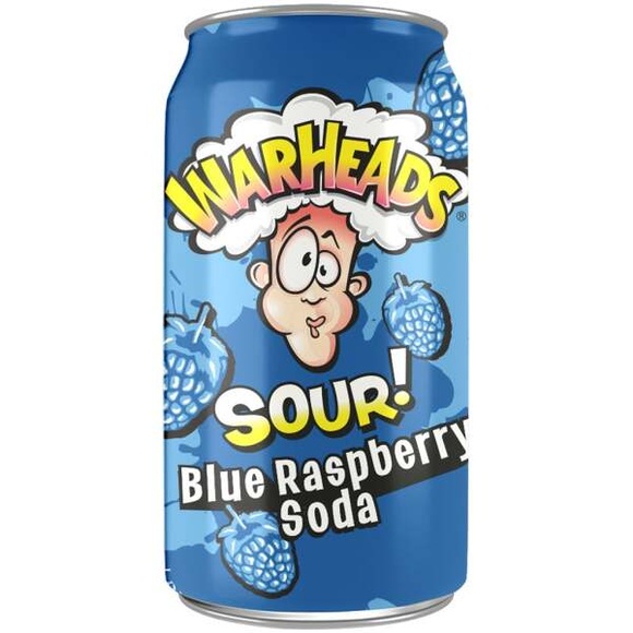 Warheads Blue Raspberry Sour Soda 355ml