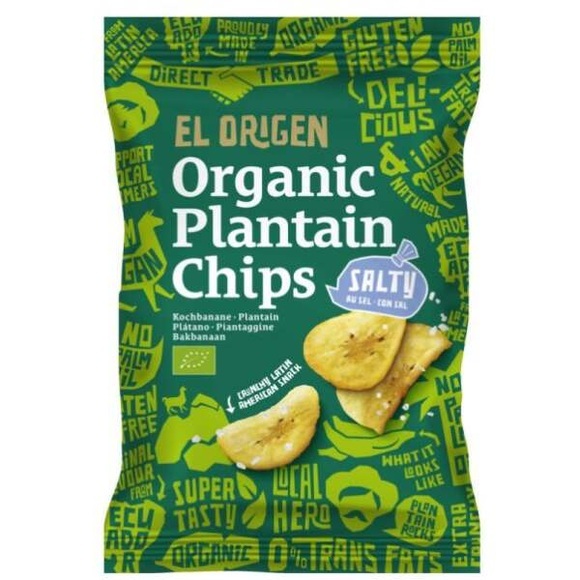 El origen Organic Plantain Chips Meersalz 80g