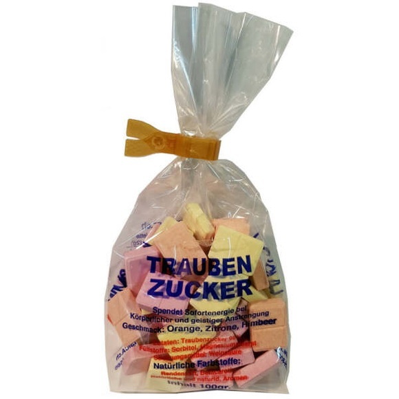 Traubenzucker Zitrone Orange Himbeer 100g