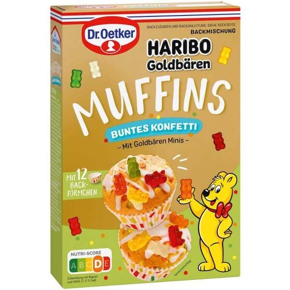 Dr. Oetker Muffins Haribo Goldbären Buntes Konfetti 464g