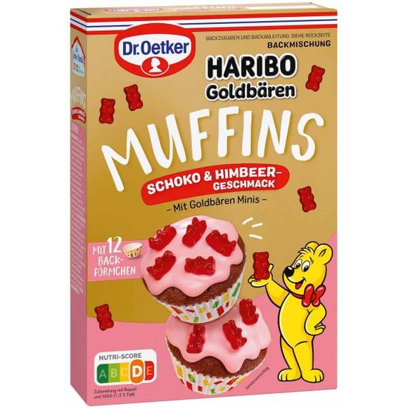 Dr. Oetker Muffins Haribo Goldbären Schoko & Himbeer 469g