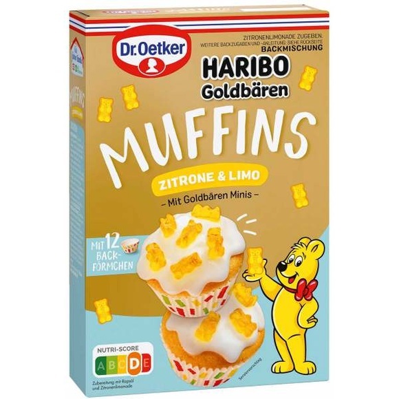 Dr. Oetker Muffins Haribo Goldbären Zitrone & Limo 499g