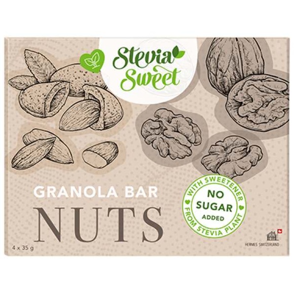 Stevia Sweet Müsliriegel Granola Bar Nuts 4 x 35g