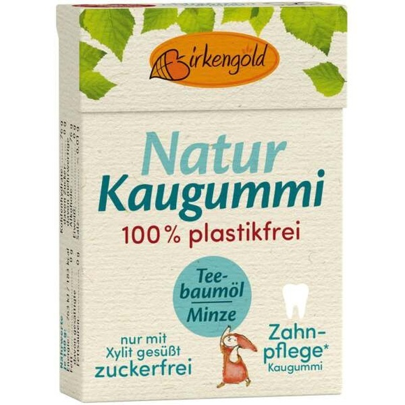Xylit Kaugummi Teebaumöl-Minze Natur-Kaumasse 28g