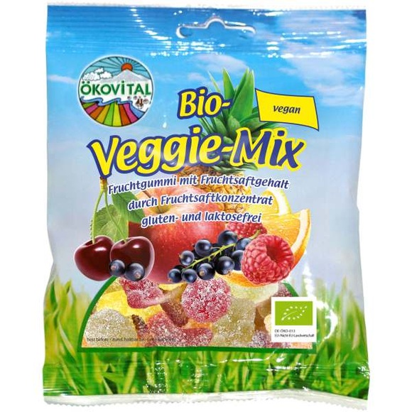 Ökovital Fruchtgummi Veggie-Mix ohne Gelatine (100 g)