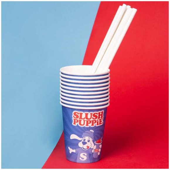 Slush Puppie Pappbecher & Trinkhalme 20 Stück