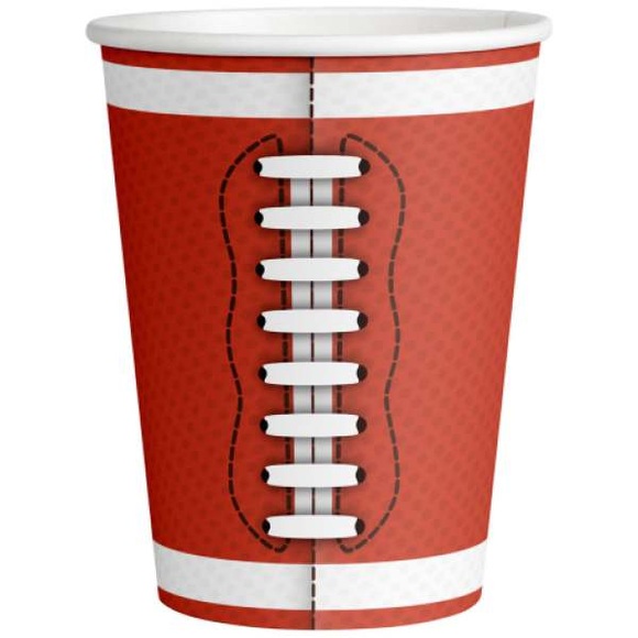 Pappbecher Football 250ml 8 Stück