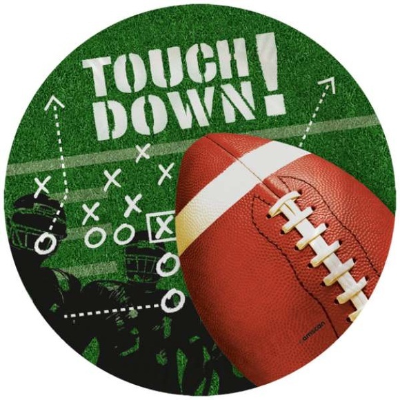 Pappteller Football Touch Down 8 Stück