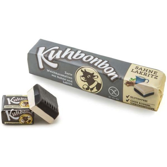 Kuhbonbon Sahne Lakritz Weichkaramellen mit Sahne- und Lakritz-Geschmack