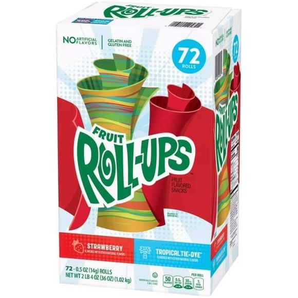 Fruit Roll-Ups Strawberry & Tropical 72 Stück