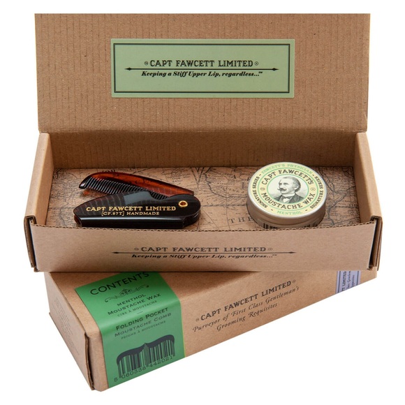 Capt. Fawcett Care - Physicians Moustache Wax & Moustache Comb Set