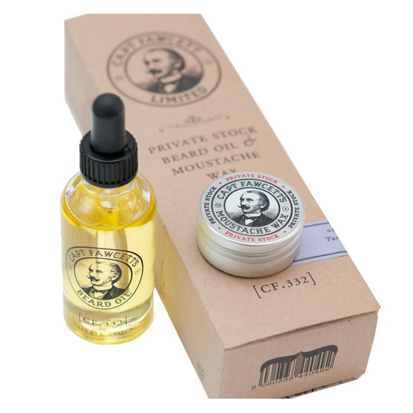 Capt. Fawcett Care - Private Stock Beard Oil & Moustache Wax Set