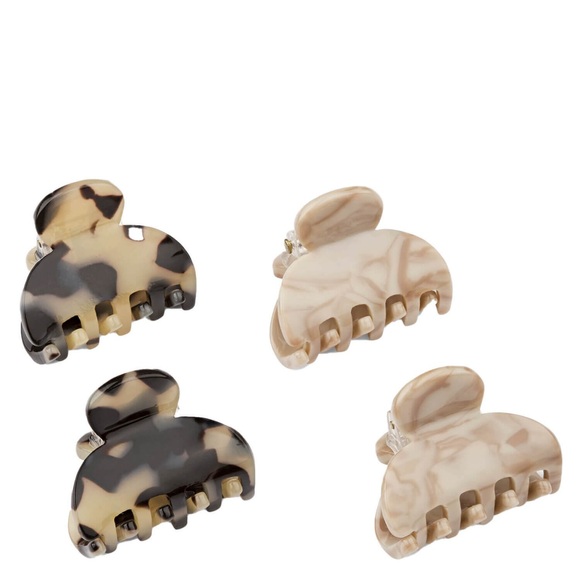 Kleine Haarklammer, beige & schwarz