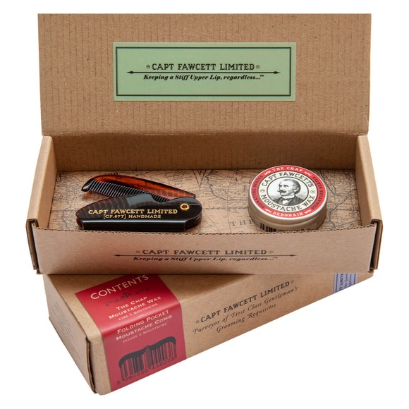 Capt. Fawcett Care - The Chap Moustache Wax & Moustache Comb Set