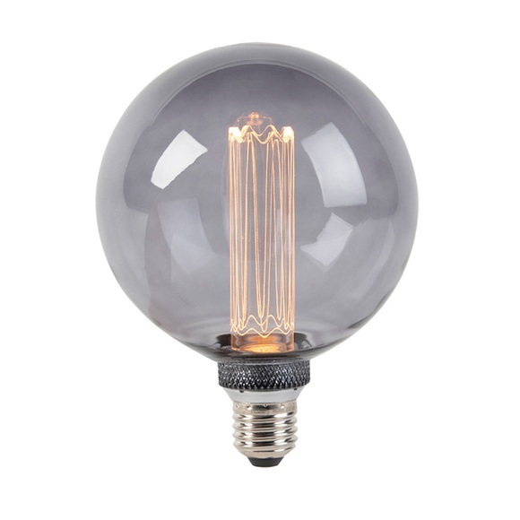 LED Lampe G125 E27 5W 2000K Rauch 3-stufig dimmbar