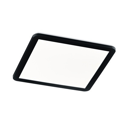 Deckenleuchte quadratisch schwarz 40 cm inkl. LED 3-stufig dimmbar IP44 - Lope