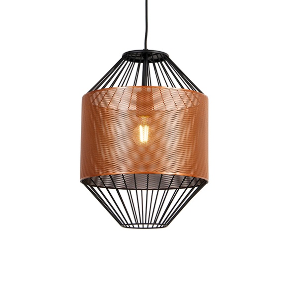 Design Hängelampe Kupfer mit schwarz 33 cm - Mariska