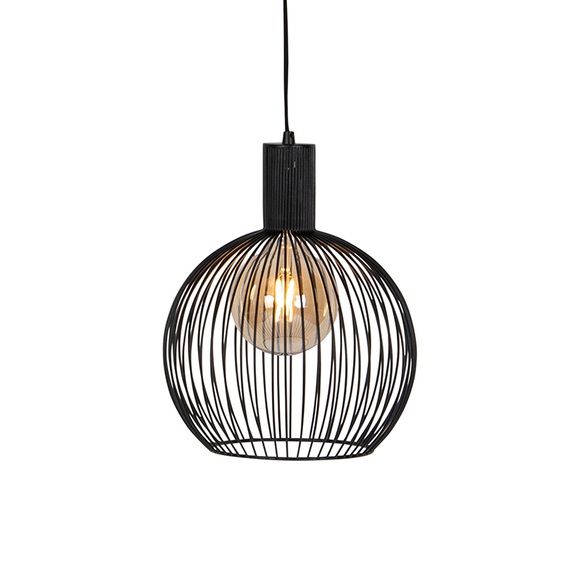 Design runde Hängelampe schwarz 30 cm - Wire Dos