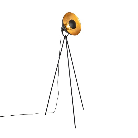 Stehlampe schwarz mit Gold 154,4 cm Stativ - Magnax Eco