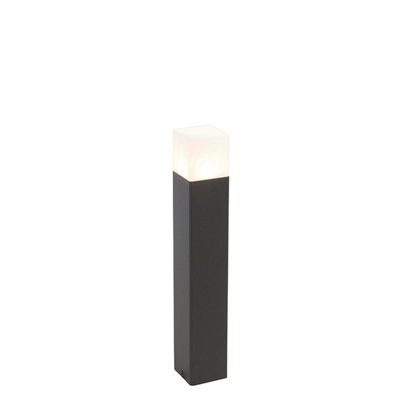 Stehende Außenlampe schwarz mit opalweißem Schirm 50 cm - Dänemark