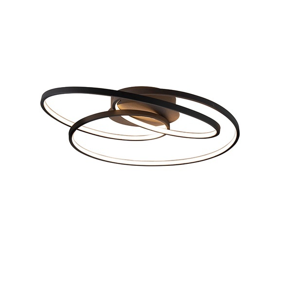 LED-Deckenlampe Gale, 60 cm, schwarz matt