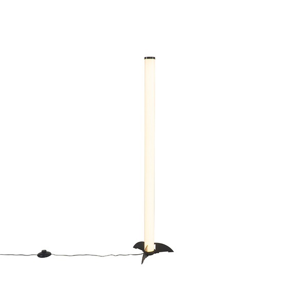 Design Stehleuchte schwarz mit Opal inkl. LED - Bomba