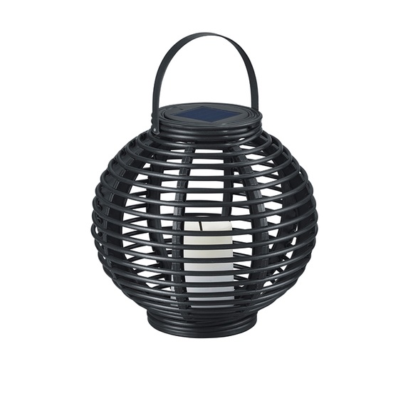 Tischlampe Anthrazit Flammeffekt inkl. LED und Solarmodul IP44 - Carmul