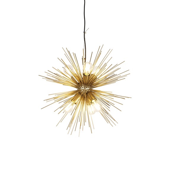 Art Deco Hängelampe Gold 6-Licht - Besen