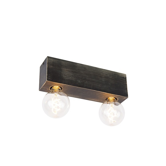 Ländlicher Deckenfleck schwarz 2-Licht - Block