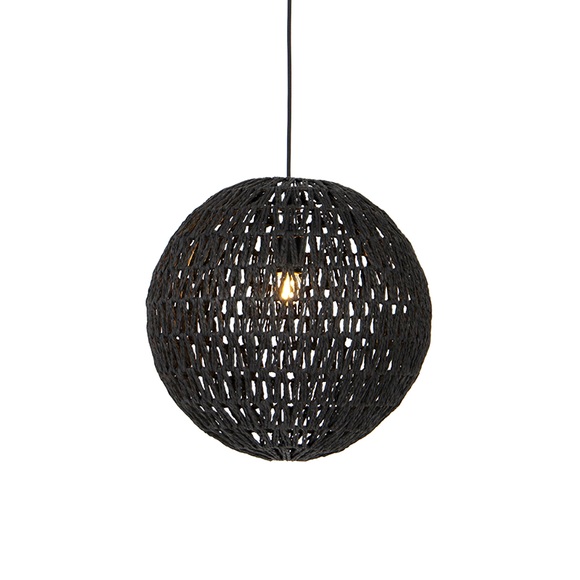 Retro Hängelampe schwarz 40 cm - Lina Ball