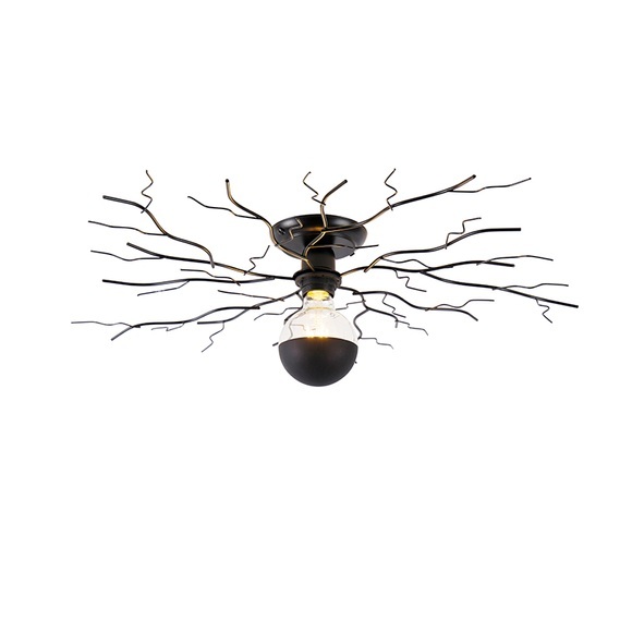 Art Deco Deckenleuchte schwarz 50 cm - Ramuri