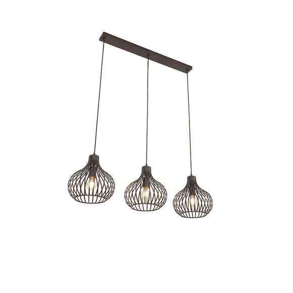 Moderne Hängelampe braun 3-Licht - Frances