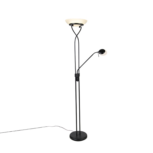 Stehlampe schwarz inkl. LED und Dimmer mit Leselampe - Empoli