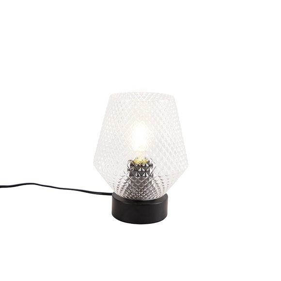 Art Deco Tischlampe schwarz - Karce