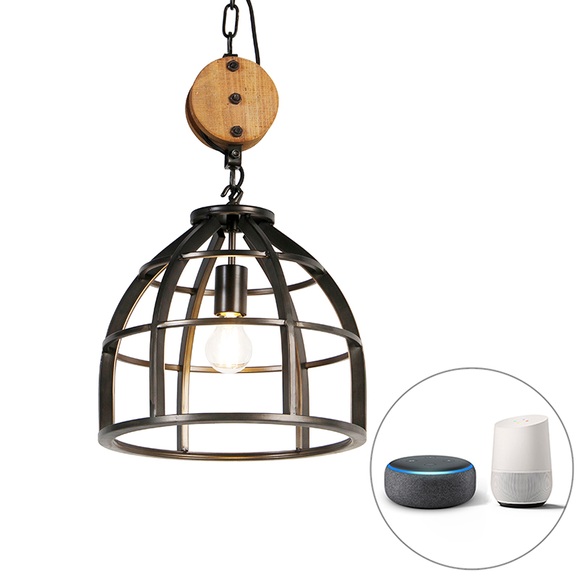 Smart Hängelampe schwarz 34,5 cm inkl. WiFi A60 - Arthur