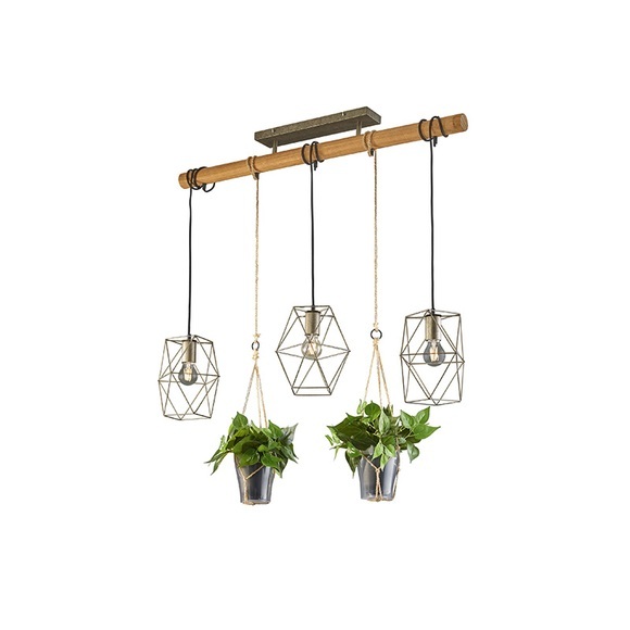 Hängelampe Plant, 3-flg. mit Gläsern für Deko