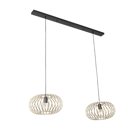 Design hanglamp goud 2-lichts - Johanna