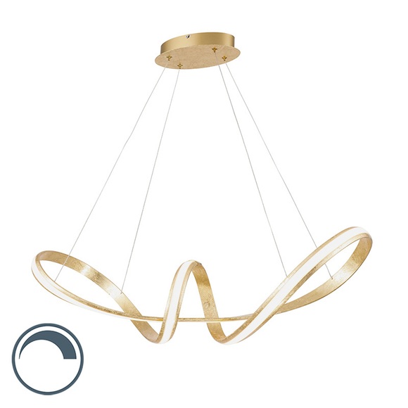 LED-Pendelleuchte 38 W EEK: LED (A++ - E) Warm-Weiß Paul Neuhaus MELINDA 8292-12 Blattgold (glänzend)