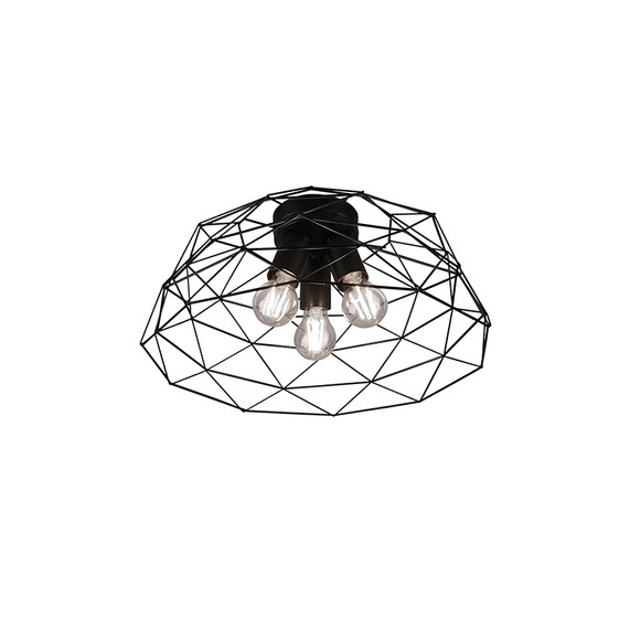 Moderne Deckenleuchte schwarz 45 cm 3-Licht - Jaap