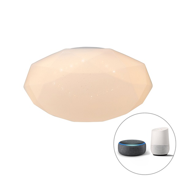 Smarte Deckenleuchte weiß 36 cm inkl. LED und Dimmer - Emma