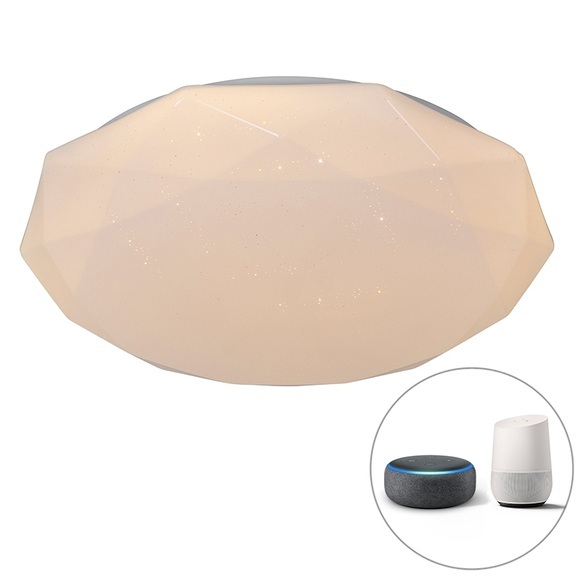 Smart Deckenleuchte weiß 51 cm inkl. LED und Dimmer - Emma