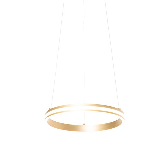 Design hanglamp messing incl. LED 3-staps dimbaar - Rondas