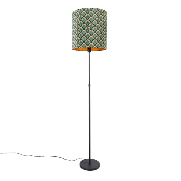 Stehlampe schwarz Schatten Pfau Design rot 40 cm - Parte