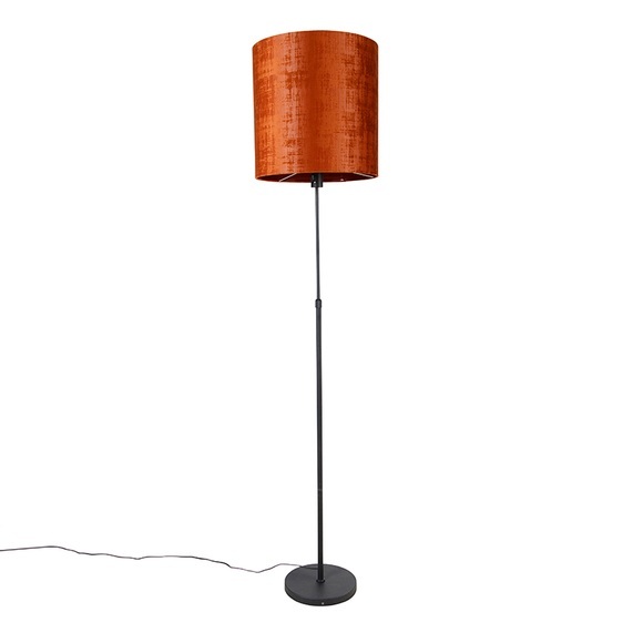 Stehlampe schwarz Schirm rot 40 cm verstellbar - Parte
