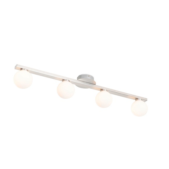 Moderne plafondlamp staal IP44 4-lichts - Cederic