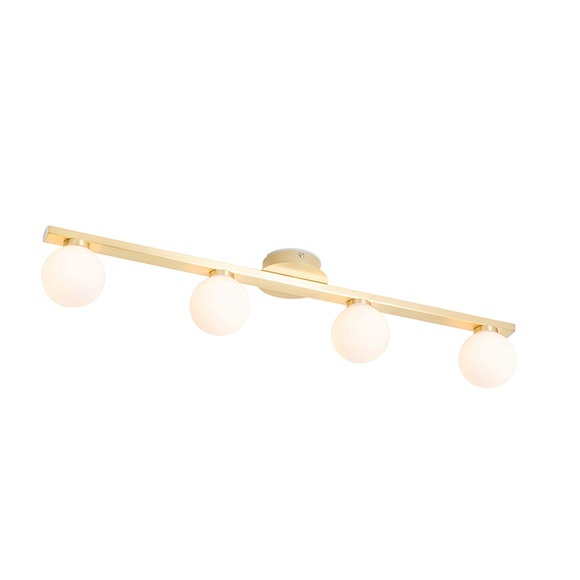 Moderne plafondlamp messing IP44 4-lichts - Cederic