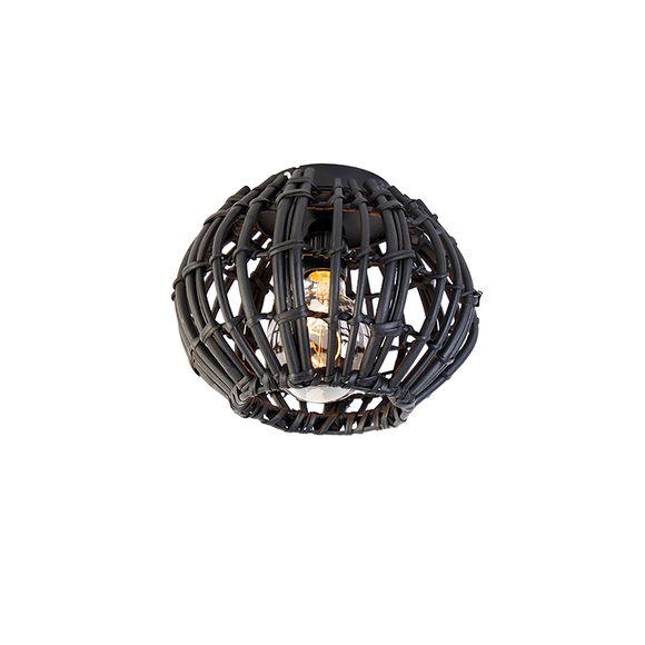 Ländliche Deckenlampe schwarz 25 cm - Canna